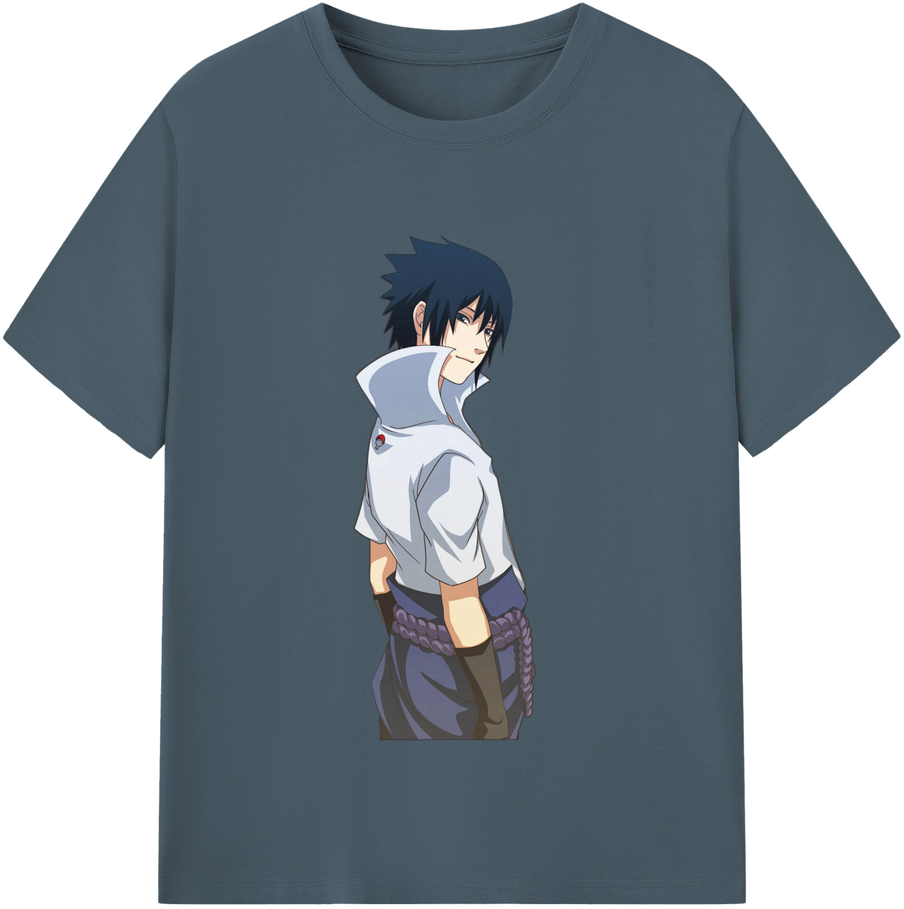 （画像用） NARUTO -ナルト- うちは サスケ Uchiha Sasuke 綿100％半袖Tシャツ（フロントプリント）